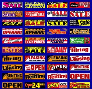 Banner stock layouts from Allied Signs, Sedalia, MO