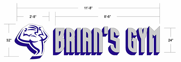Brian's Gym logo design by Allied Signs, Sedalia, MO