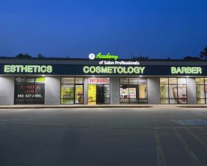 Channel sign for Academy of Salon Professionals created by Allied Signs, Sedalia, MO