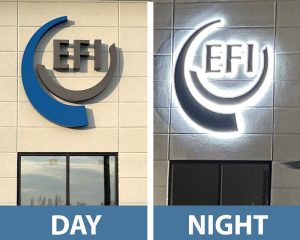 Channel sign for Edwards Fiberglass created by Allied Signs, Sedalia, MO