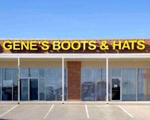 Channel sign for Gene's Boots & Hats created by Allied Signs, Sedalia, MO