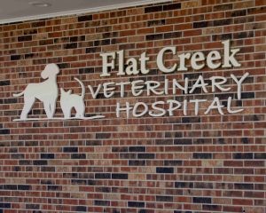 Flat Creek dimensional cutout lettering by Allied Signs, Sedalia. MO