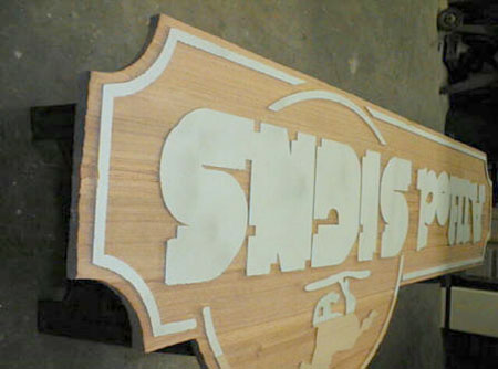 Finally we apply acrylic paints to the sign so it will have the designed look and color.