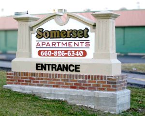 Somerset Apartments HDU Monument Sign by Allied Signs Sedalia, MO